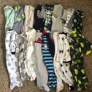 0-3 month footed pajamas